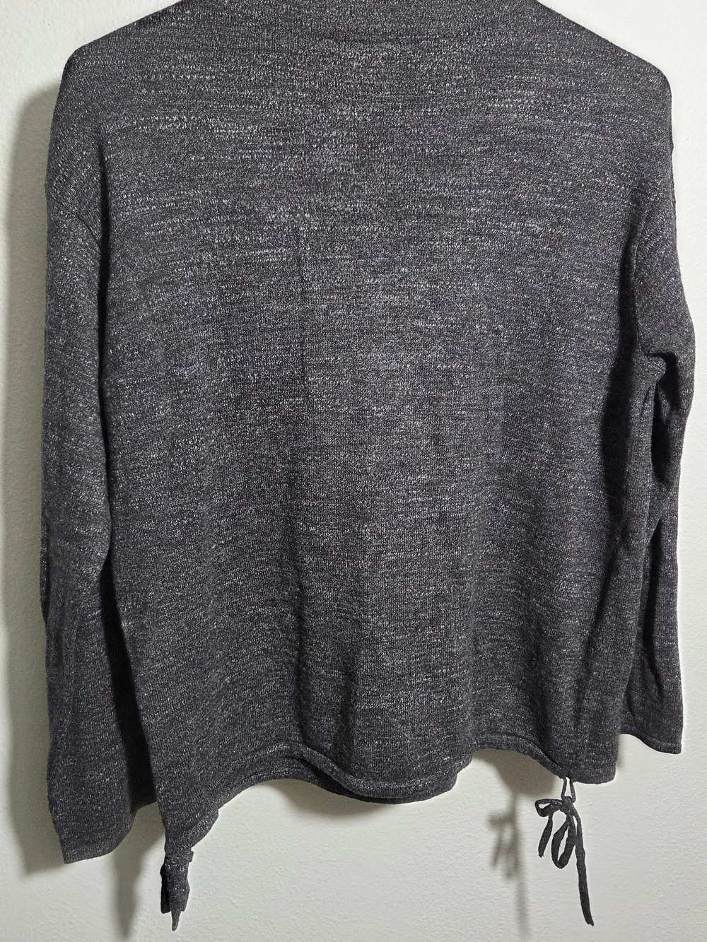 Pure Jill JJill Charcoal Gray Knit Sweater with Drawstring Small